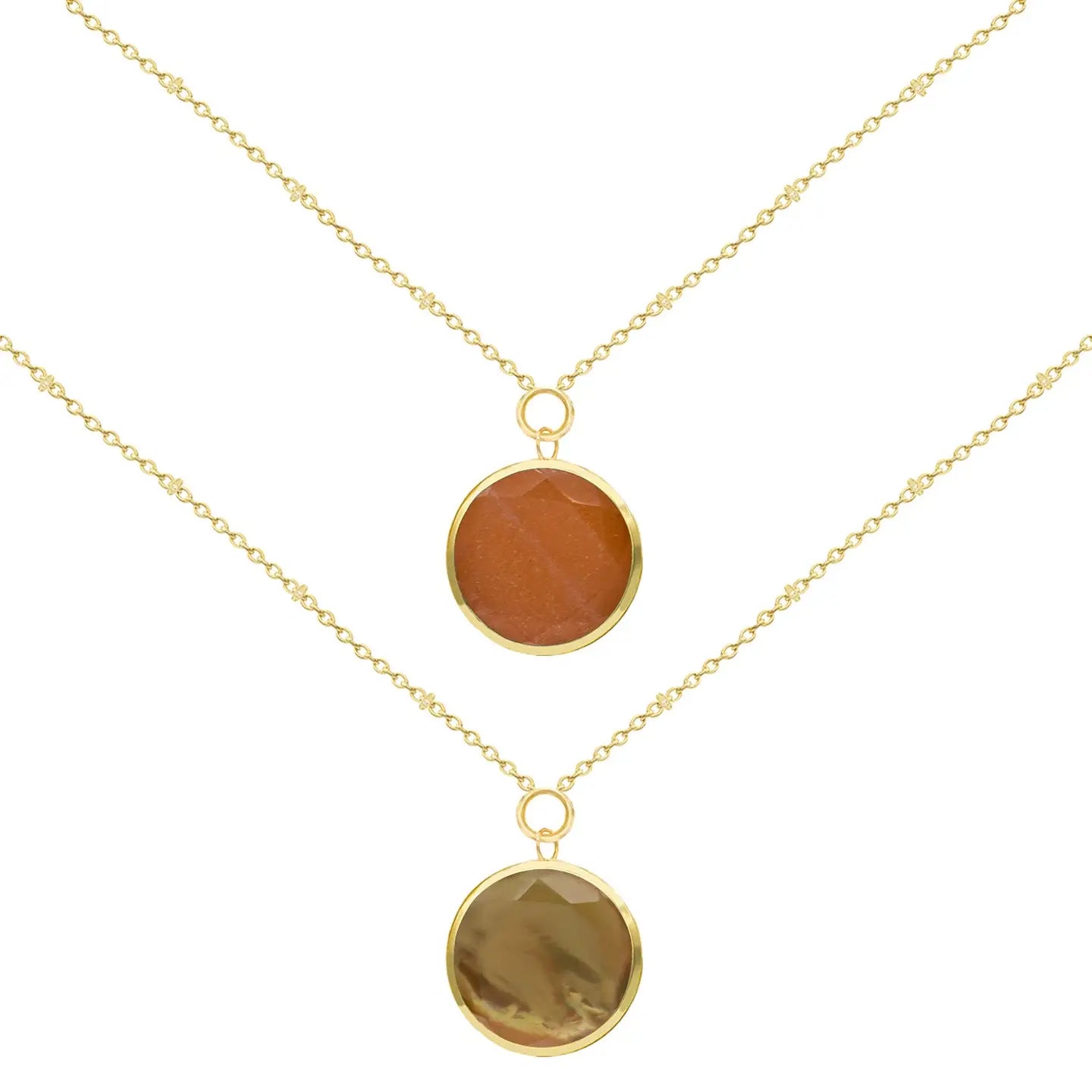 Mallory Necklace | Peach Moonstone and Smokey Quartz