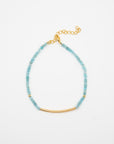 Curved Bar Gemstone Bracelet