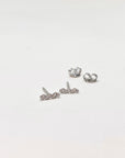 CZ Bar Stud Earrings