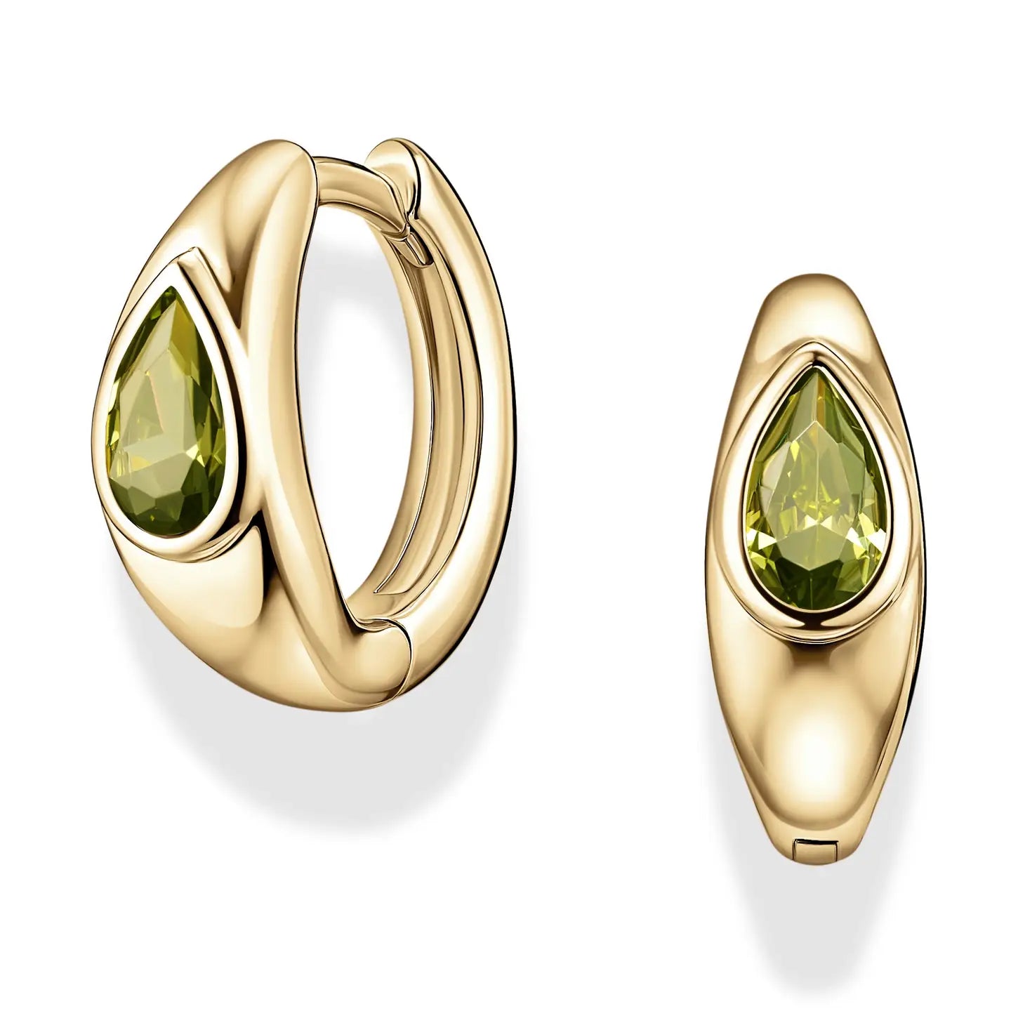 Tally Pear Huggie Hoops | Olive