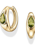 Tally Pear Huggie Hoops | Olive