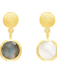 Carys Reversible Earrings | Mother of Pearl and Labradorite