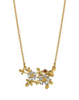 In Line Wild Rose & Bee Ruby Necklace