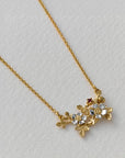 In Line Wild Rose & Bee Ruby Necklace