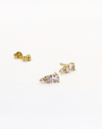 Elongated CZ Drop Studs