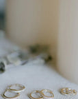 Textured Channel Pavé Huggies | 14K