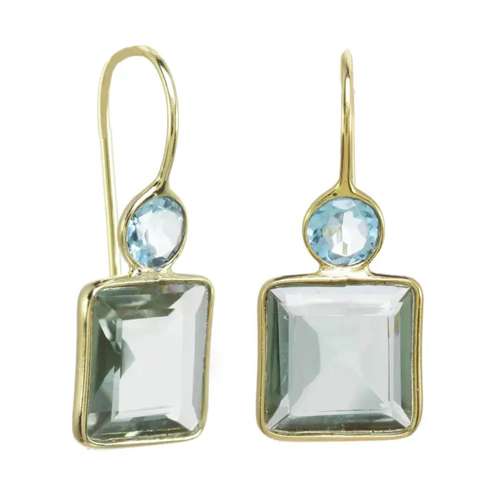 Ocean Blue Quartz Earrings
