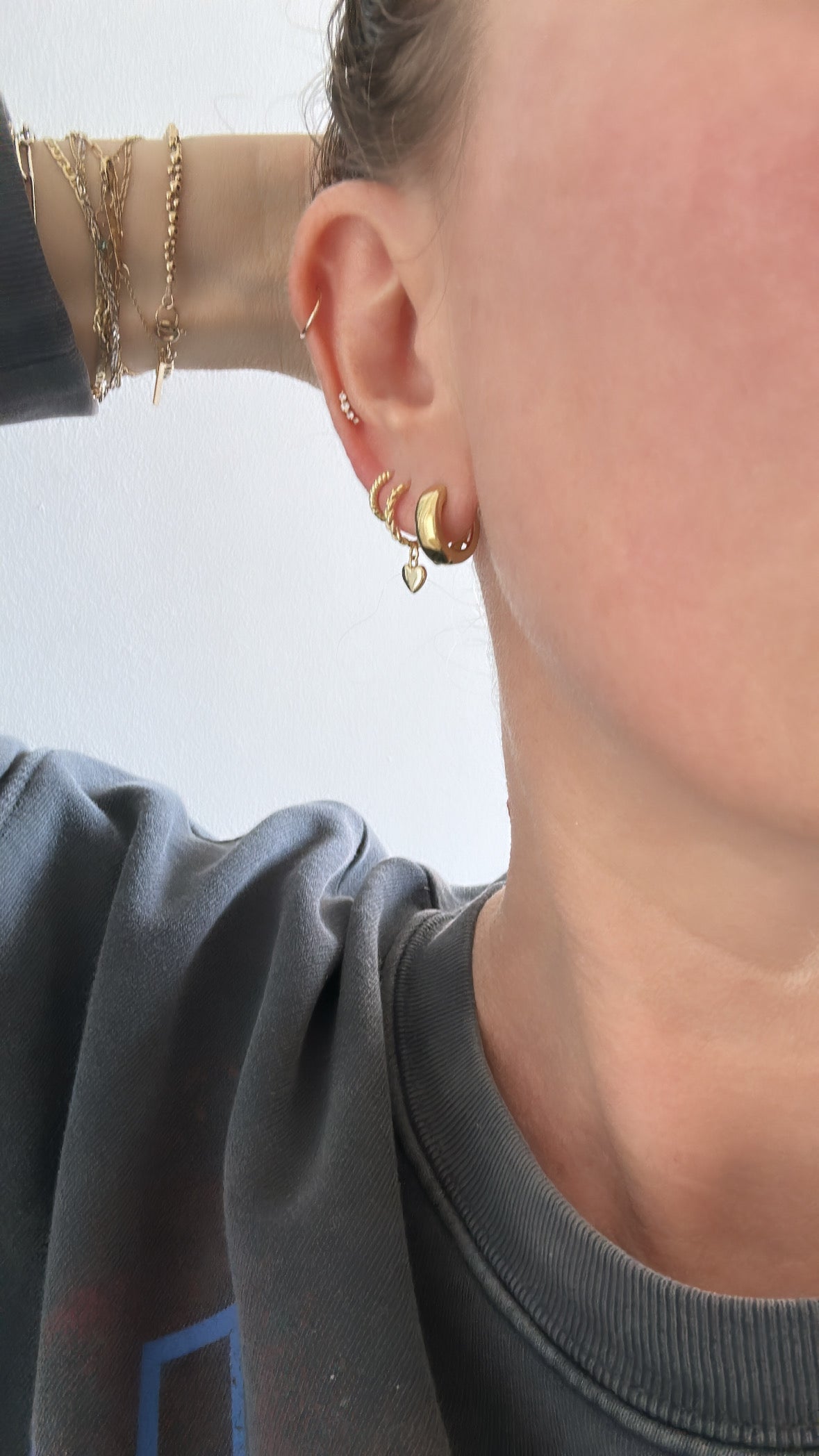 Tiny Rope Huggie Hoop | Single Earrings P&K   