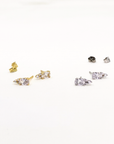 Elongated CZ Drop Studs