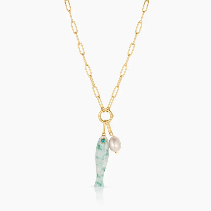Fortuna Colette Necklace | Green Dot Jasper