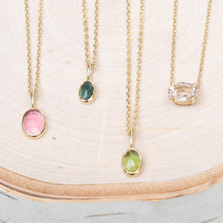 Pink Tourmaline Necklace | 14K