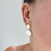 Chunky Pearl Coin Earrings Earrings P&K   
