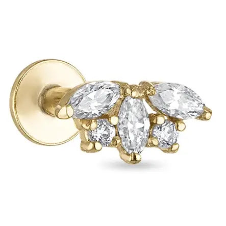 Moissanite Bloom Flat Back Earring