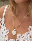 Malene Rope Chain Heart Necklace | Mother of Pearl