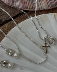 Heirloom Dotted Cross Necklace | Silver