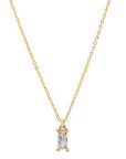 Tiny Emerald Cut CZ Necklace