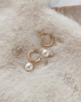 Audrey Pearl Hoop Earrings
