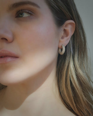 Cenie Pave Hoops Earrings Mod + Jo   
