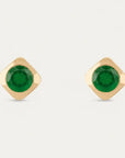 Deco Green Onyx Stud Earrings | Small