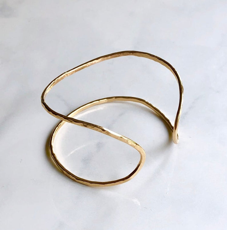 Hammered Wrap Adjustable Cuff