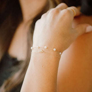Pearl Station Bracelet | 10K