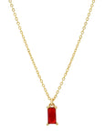 Tiny Emerald Cut CZ Necklace