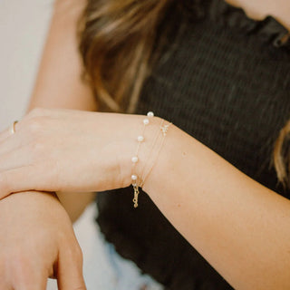 Pearl Station Bracelet | 10K