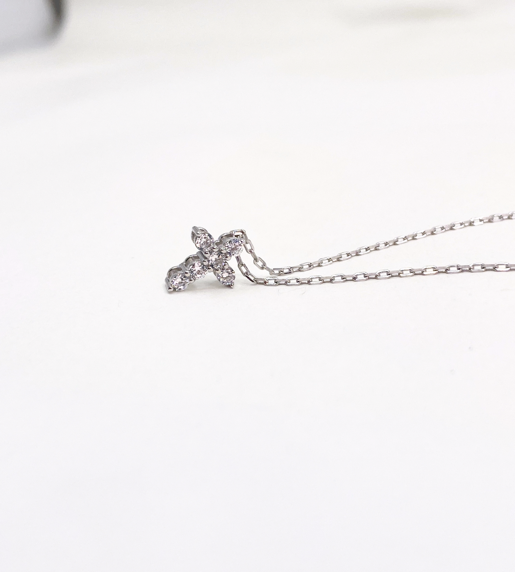 Classic Prong Cross Necklace