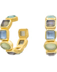 Liza Stone Hoop Earrings | Tanzanite and Laboradite