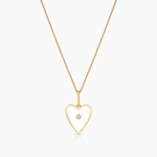 Amaya Heart Necklace | White Enamel