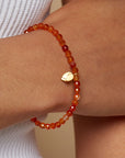 Lotus Charm Carnelian Bracelet