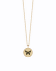Inlay Pendant Necklace | Butterfly Motif