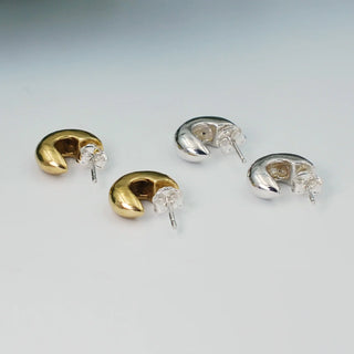 Chubby Hoop Studs | 10K