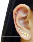 Moon Cartilage Flat Back Earring | Single