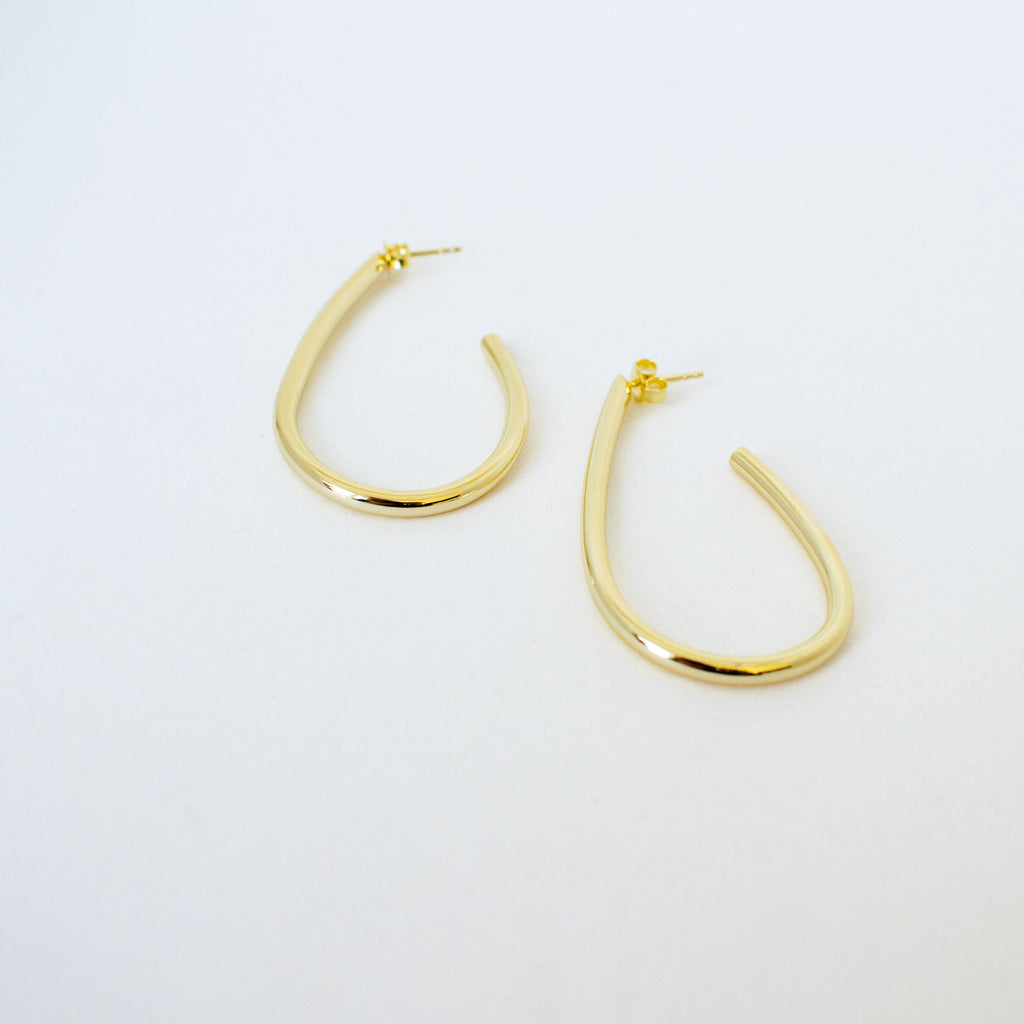 Open Drop Hoop Earrings | Brass Earrings P&K Large  