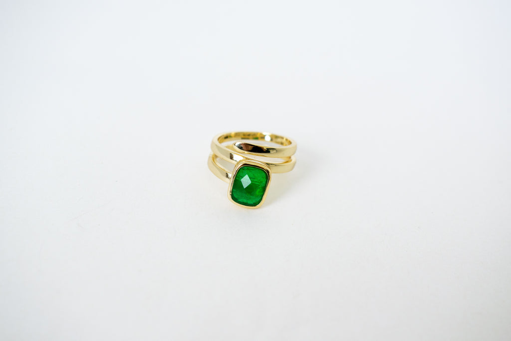 Green Crystal Wrap Ring Rings P&K 6  
