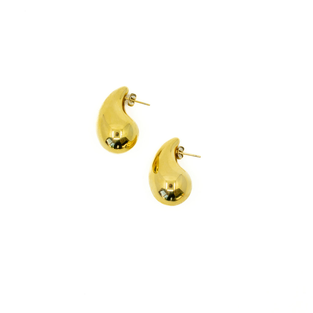 Teardrop Stud Earrings Earrings P&K Large Gold 