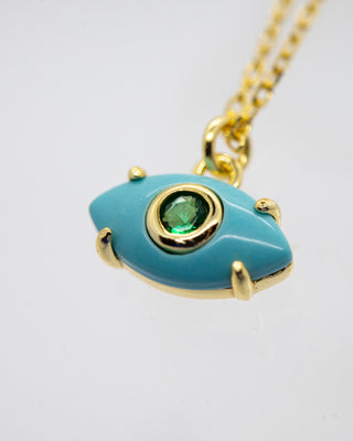 Gemstone Eye Charm Necklace