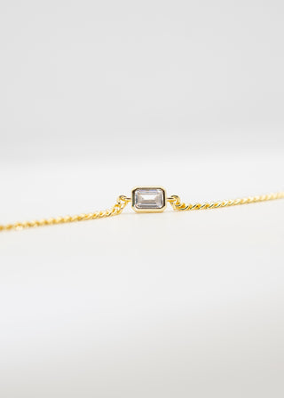 Curb Chain Emerald Charm Bracelet