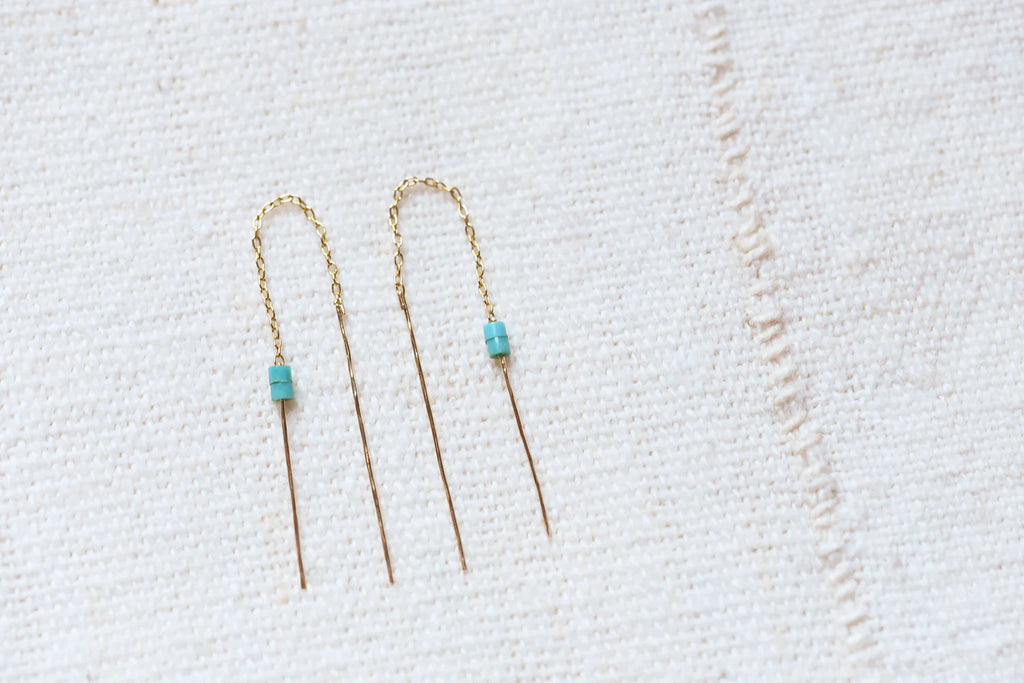 Tessie Turquoise Threaders Earrings 8.6.4   
