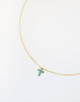 Prong Stone Cross Necklace