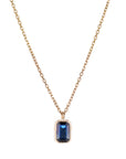 Emerald Cut Sapphire Wisp Necklace | 14K