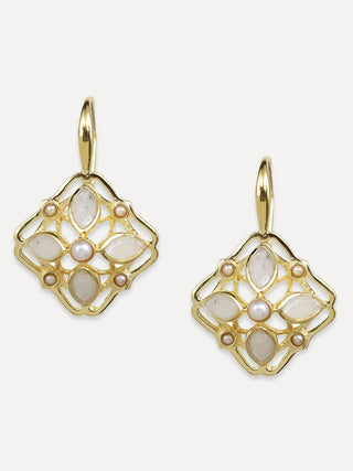 Florence Earrings | Moonstone and Pearl