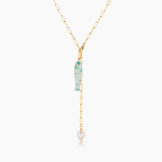 Fortuna Lariat Necklace | Green Dot Jasper