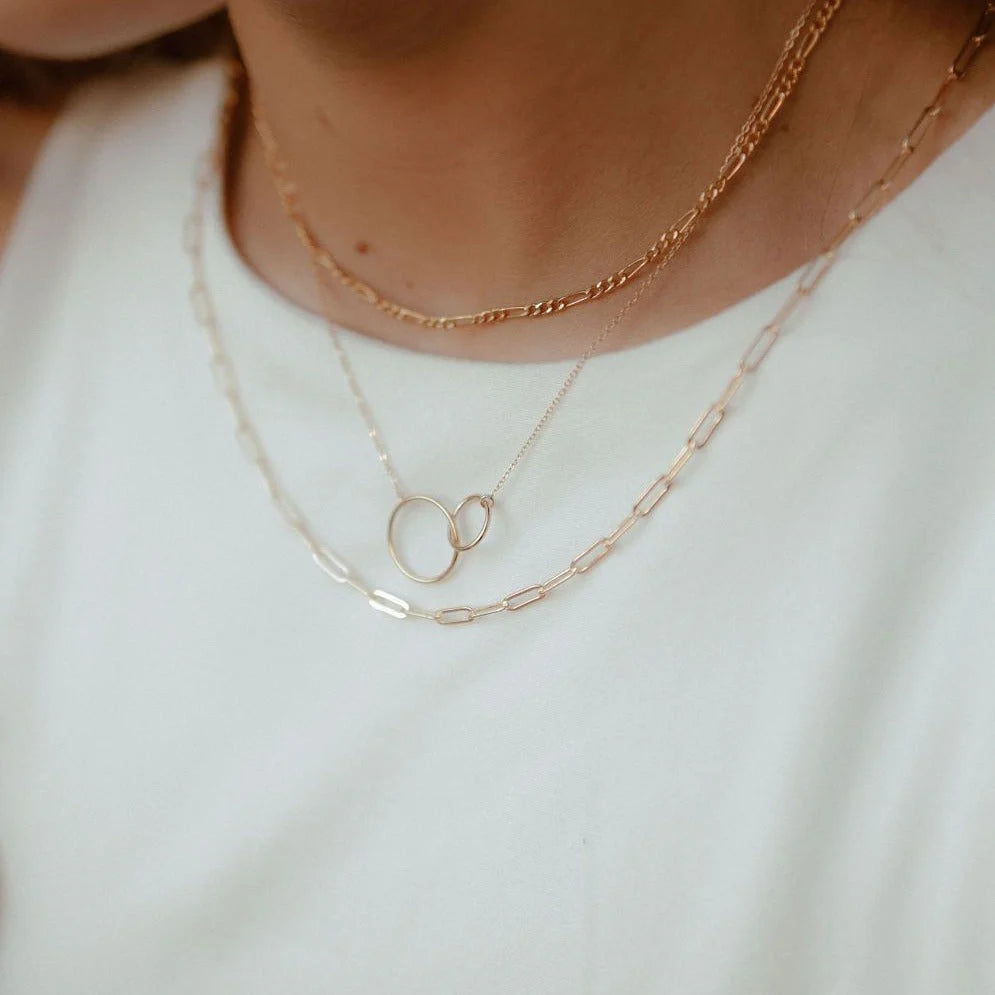 Duo Circle Necklace | 14K