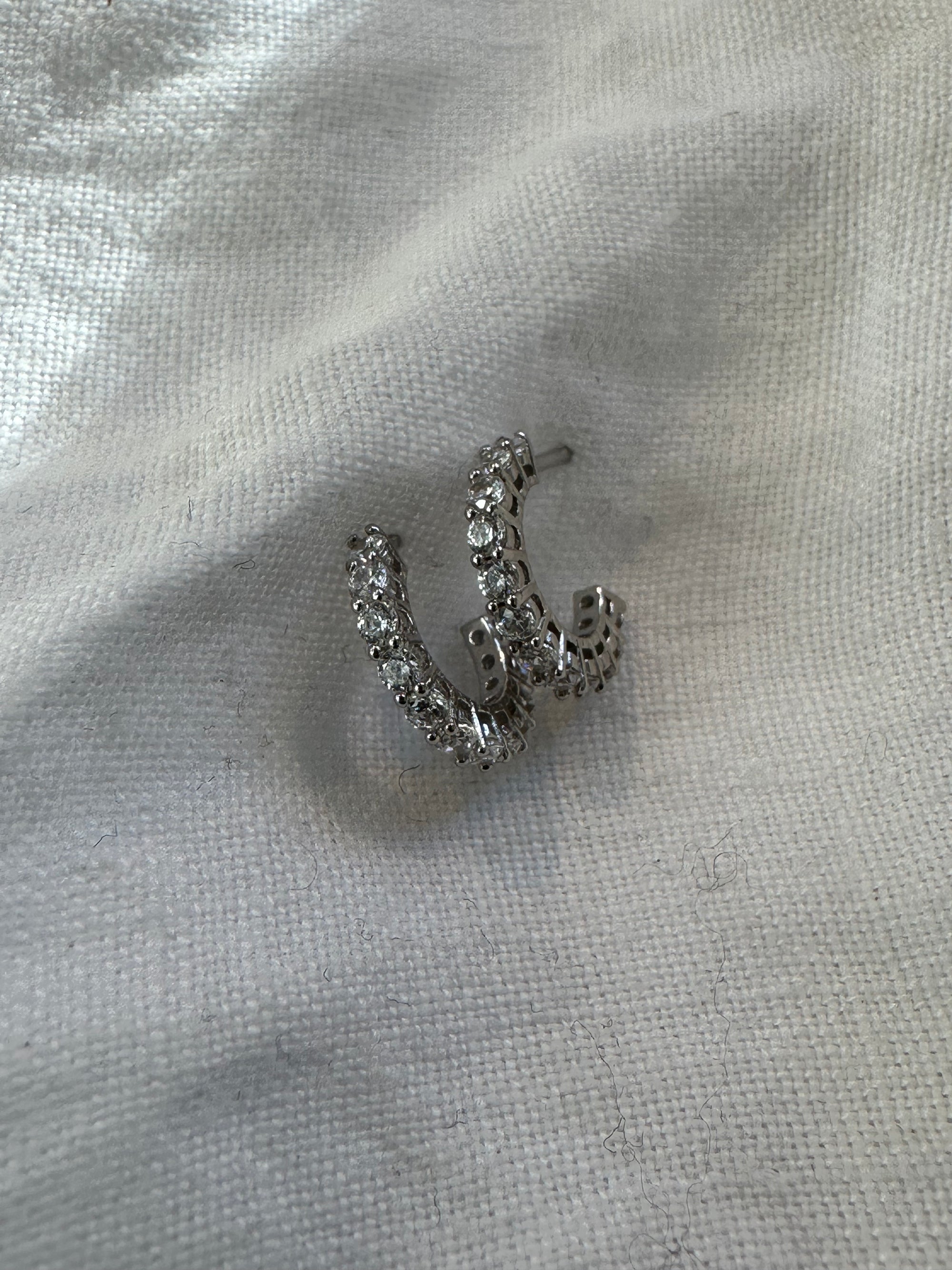 Bethany Crystalized Hoops | CZ Earrings P&K Silver  