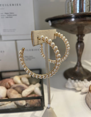 Summer Pearl Hoops Earrings P&K   