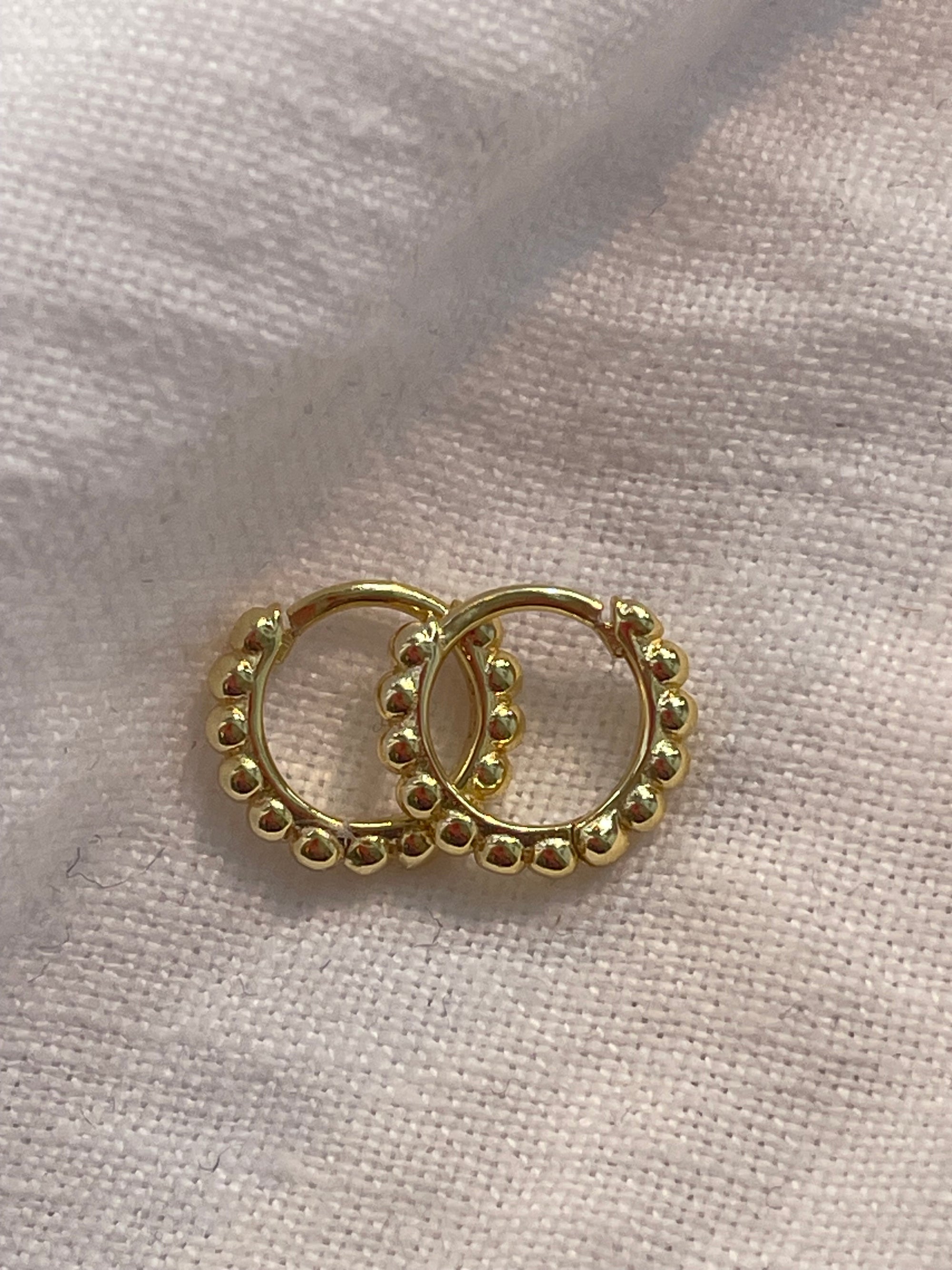 Bubble Huggie Hoops Earrings P&K 11mm  