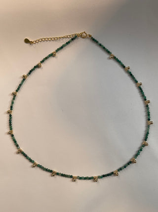 Khaya Beaded Gem Choker Necklaces P&K Green  