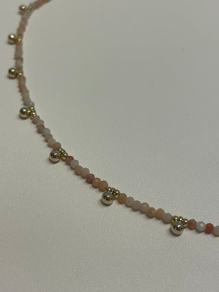 Khaya Beaded Gem Choker Necklaces P&K Pink  